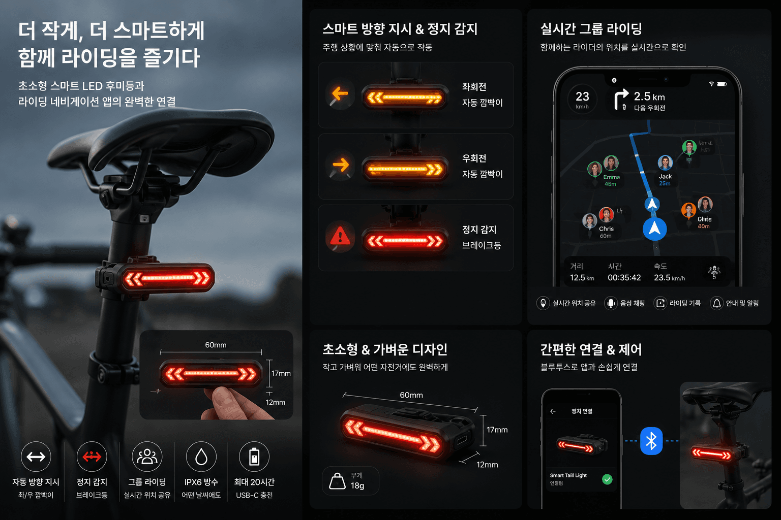스마트 LED 후미등 포트폴리오 이미지