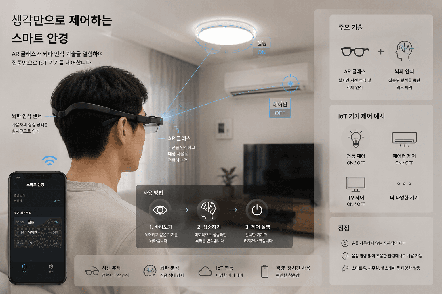 스마트 안경 (AR + 뇌파 인식) 포트폴리오 이미지